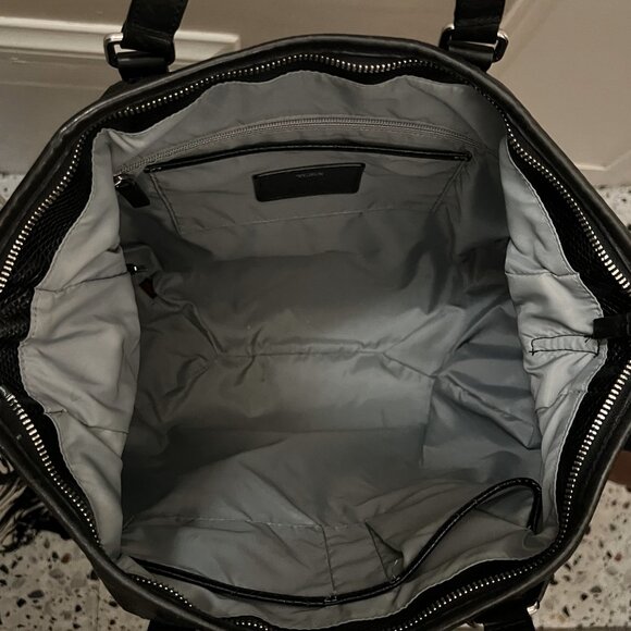 Authentic TUMI Faux Leather Snake Pattern Hobo Handbag/Tote in Black - Picture 5 of 16